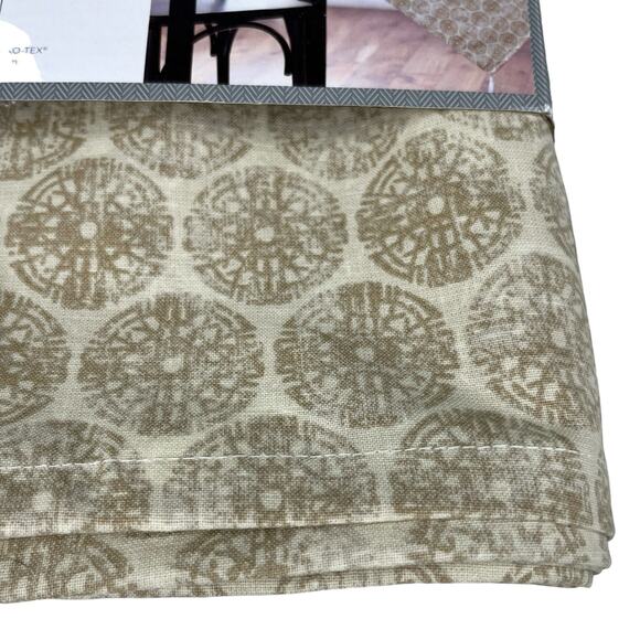 Threshold Table Throw Tablecloth Scarf Beige Medallion Ikat Table 50" x 50" New - Picture 9 of 11